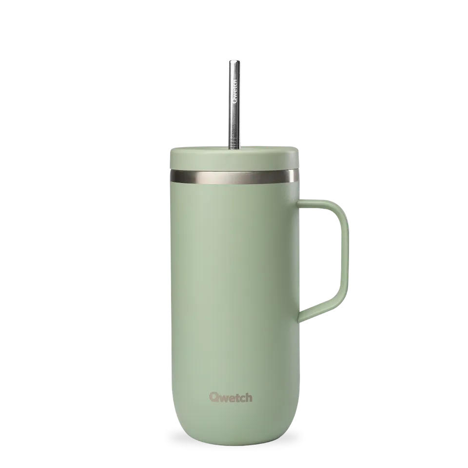 Qwetch Cold Cup s uchem termohrnek 600 ml zelená matná