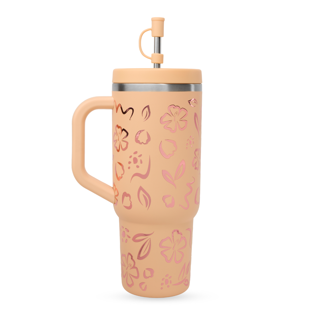 Qwetch Moani Travel Cup termohrnek 900 ml meruňkový s brčkem