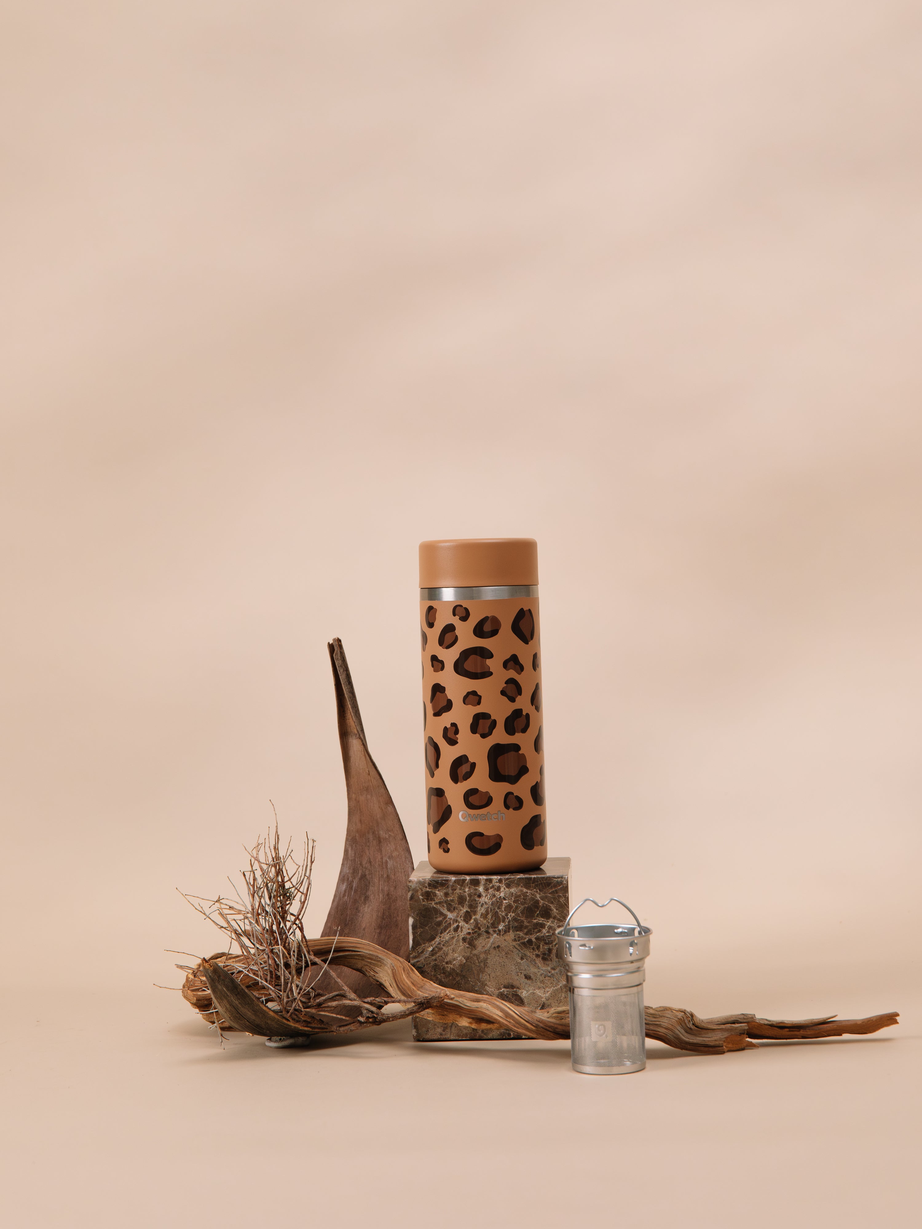 Qwetch Wild termo konvice 400 ml Camel nerez