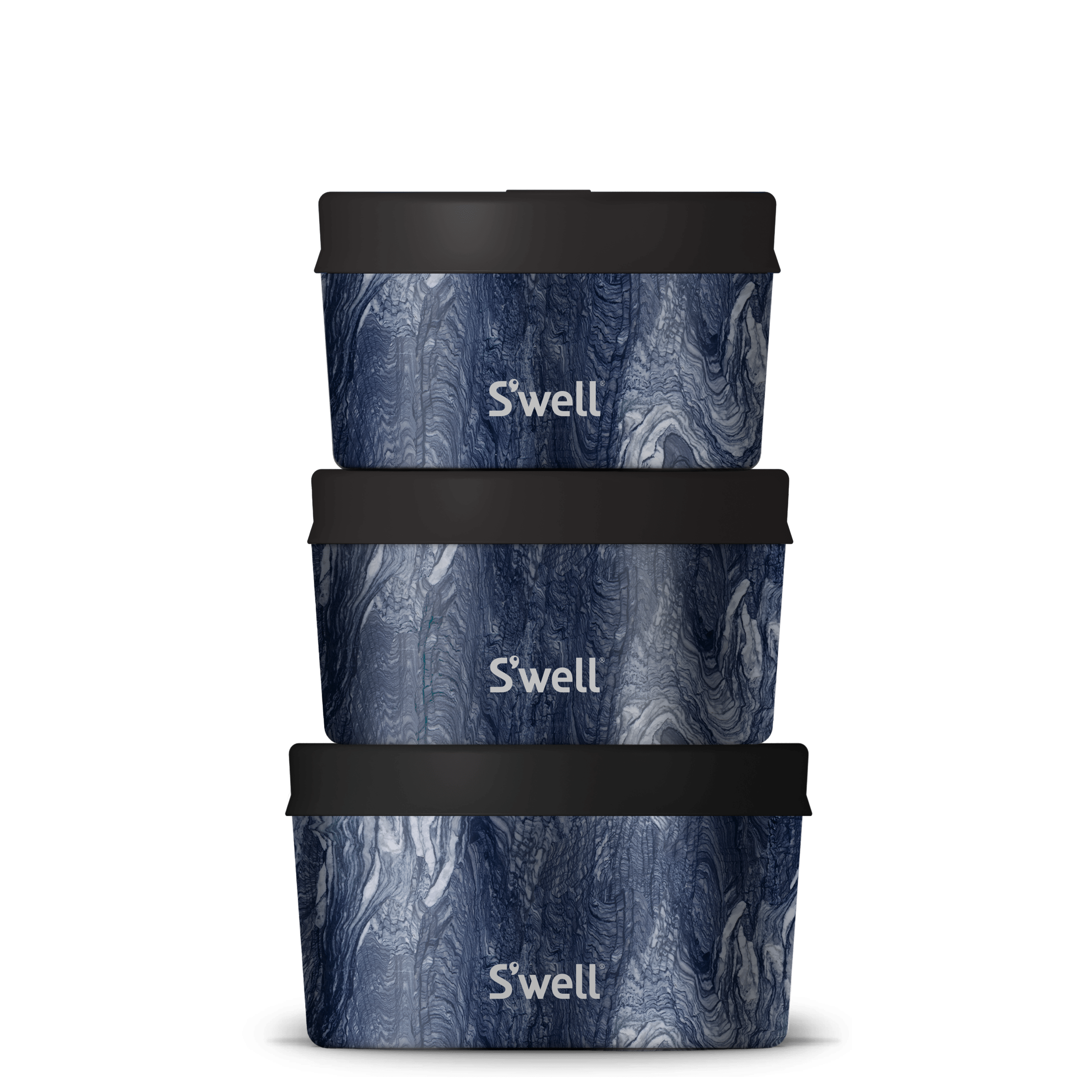 S'well Food Canister Set dózy 3 ks Onyx s víčkem