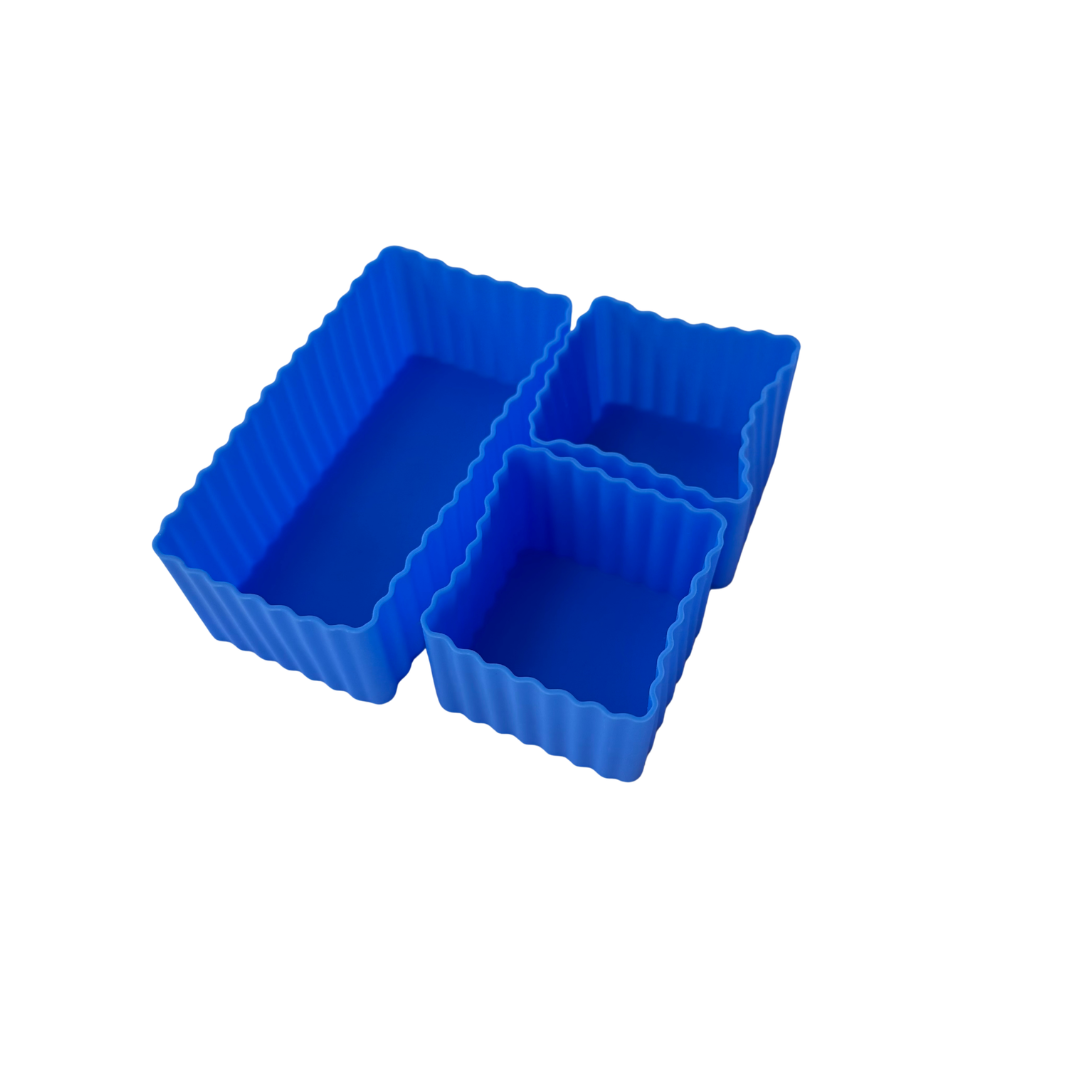 Yumbox Mini silikonové kelímky do boxu modré 3 ks