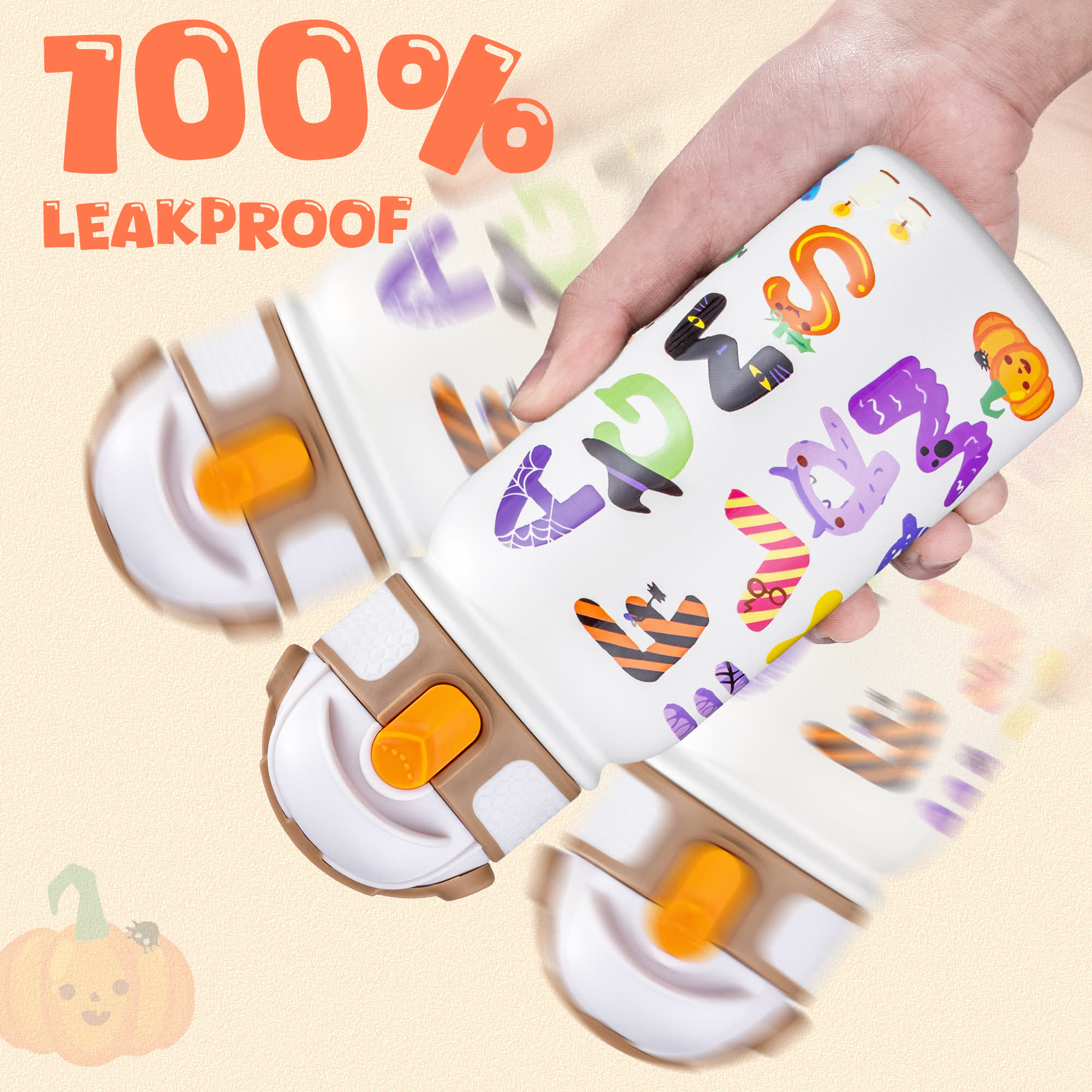 OLDLEY Kids 12oz dětská láhev bílá Halloween nerez