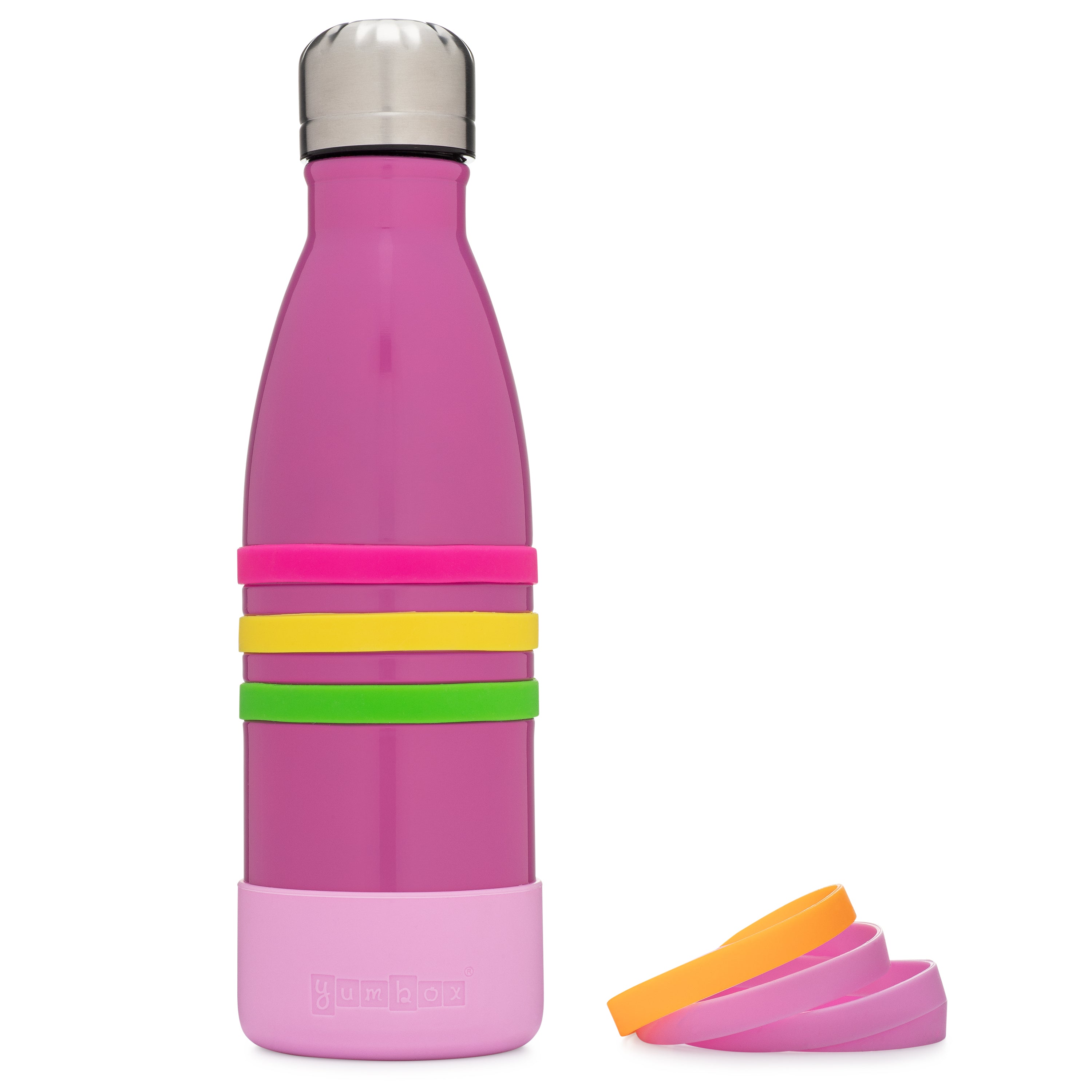 Yumbox Aqua dětská láhev 420 ml Pacific Pink nerez