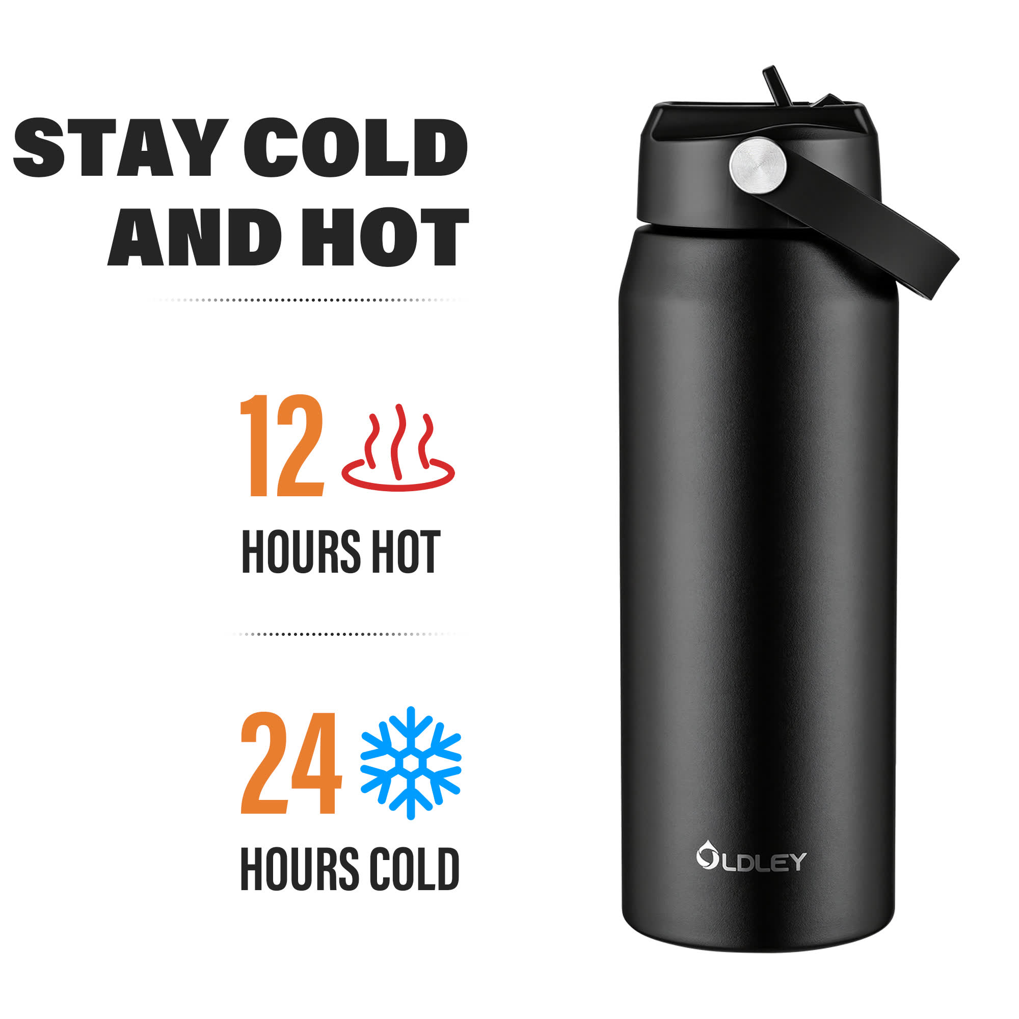 OLDLEY Thermos 550ml cestovní láhev černá nerez