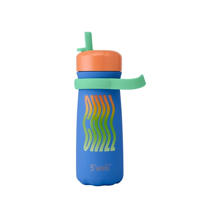 S'well Traveler termo lahev 473 ml modrá Flip Straw