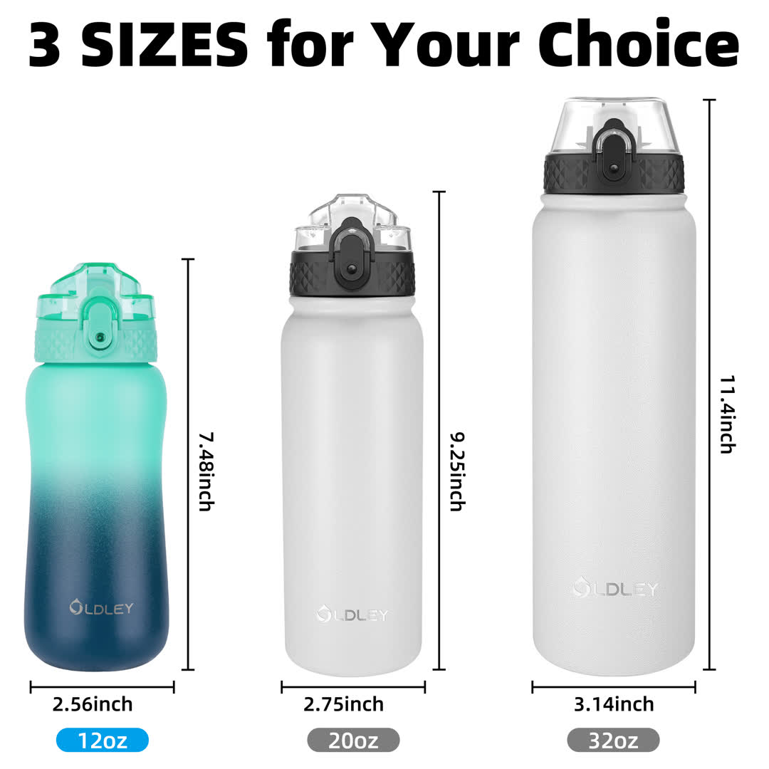 Oldley Kids 12oz dětský vakuový hrnek Green Blue nerez