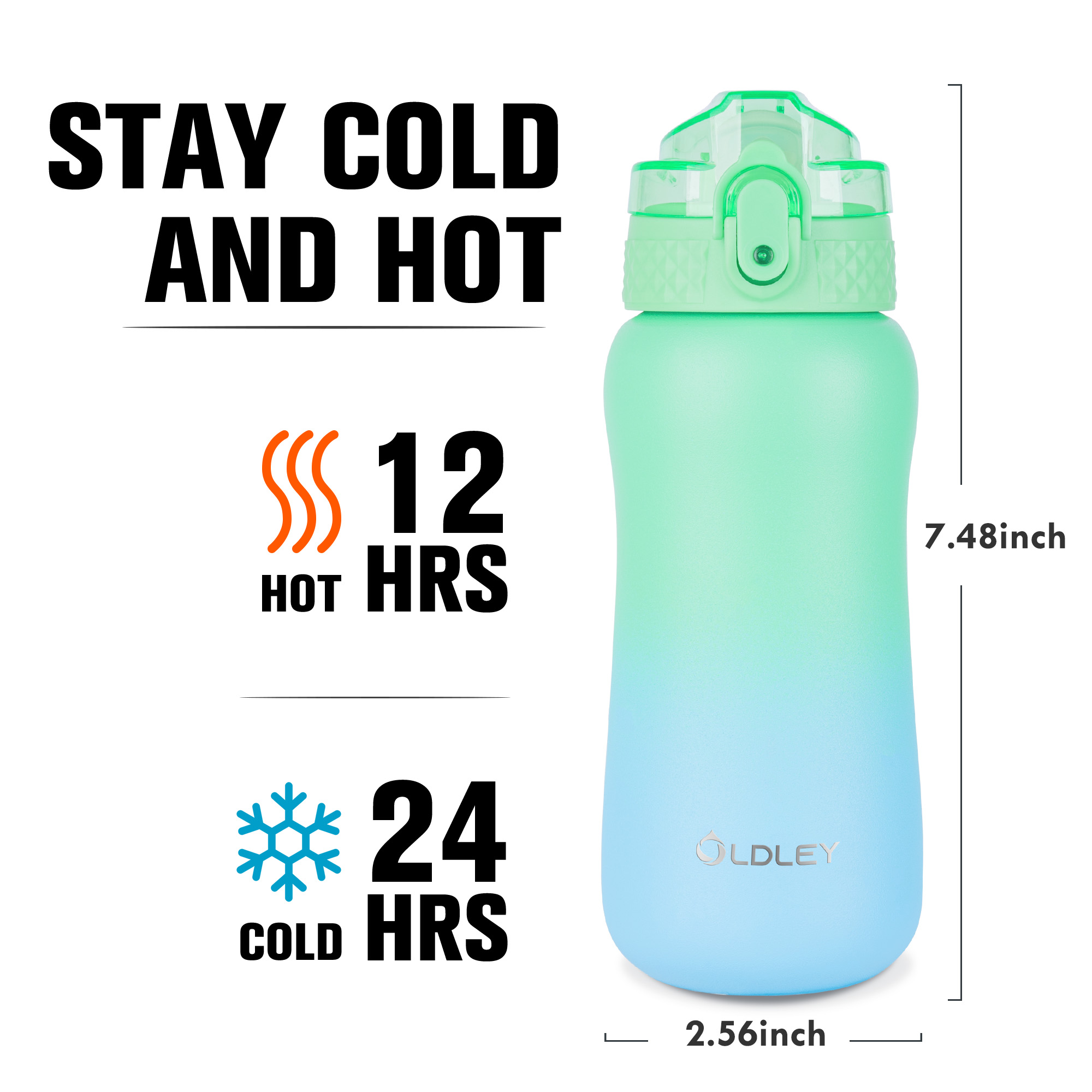 Oldley Kids 12oz termoska zeleno-modrá 350 ml