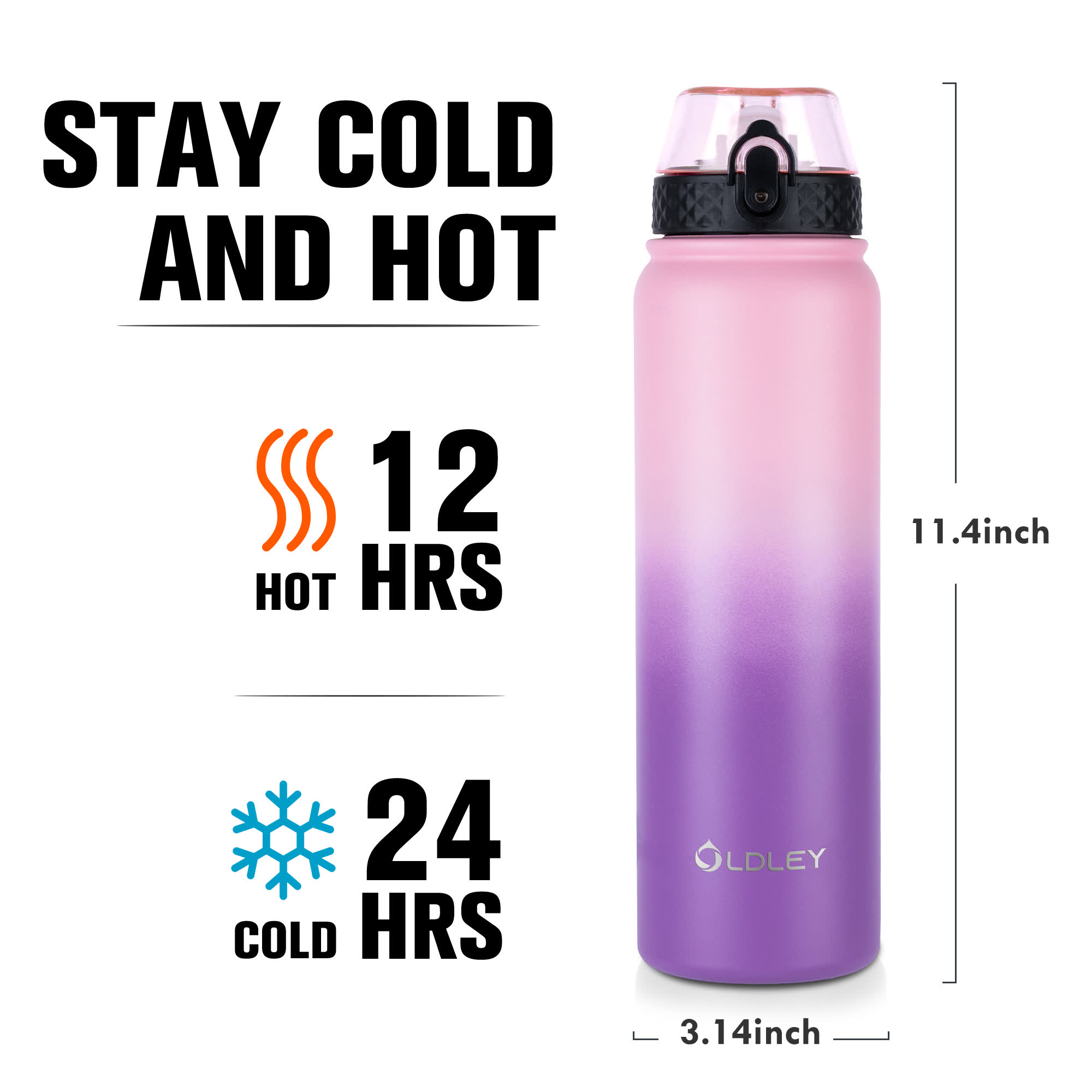 Oldley 32oz nerezová láhev Pink Purple 950 ml gradient