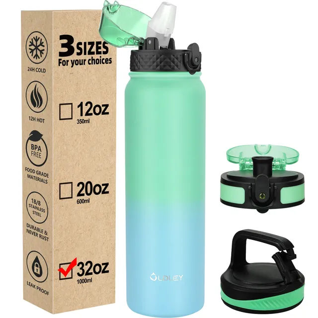 Oldley 32oz termolahev Leaf Green Blue 950 ml gradient