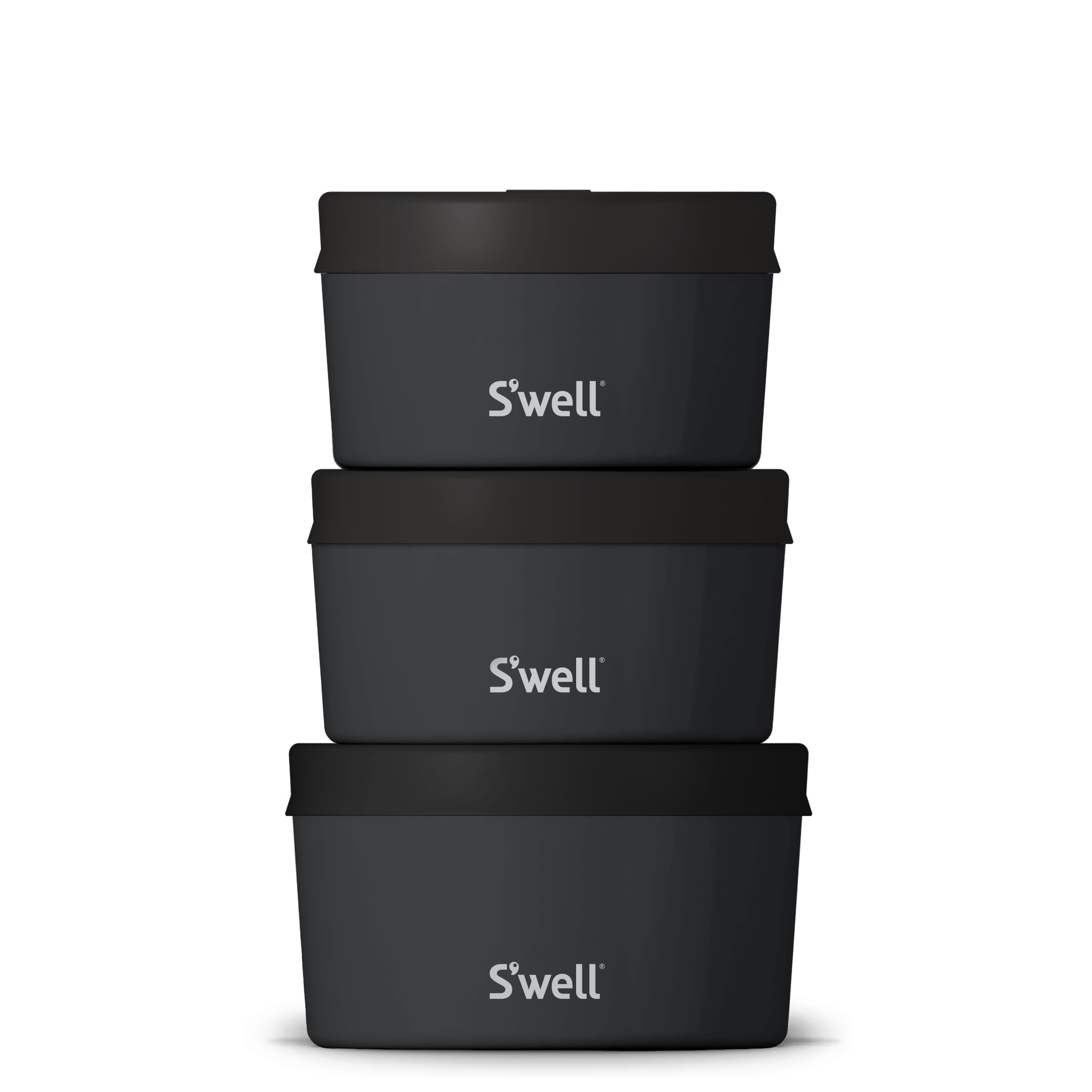 S'well Food Canister Set dózy 3 ks Onyx s víčkem