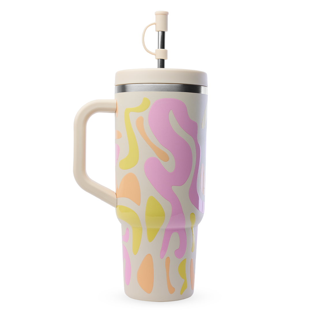 Qwetch Travel Cup Waves Sable termohrnek 900 ml s brčkem