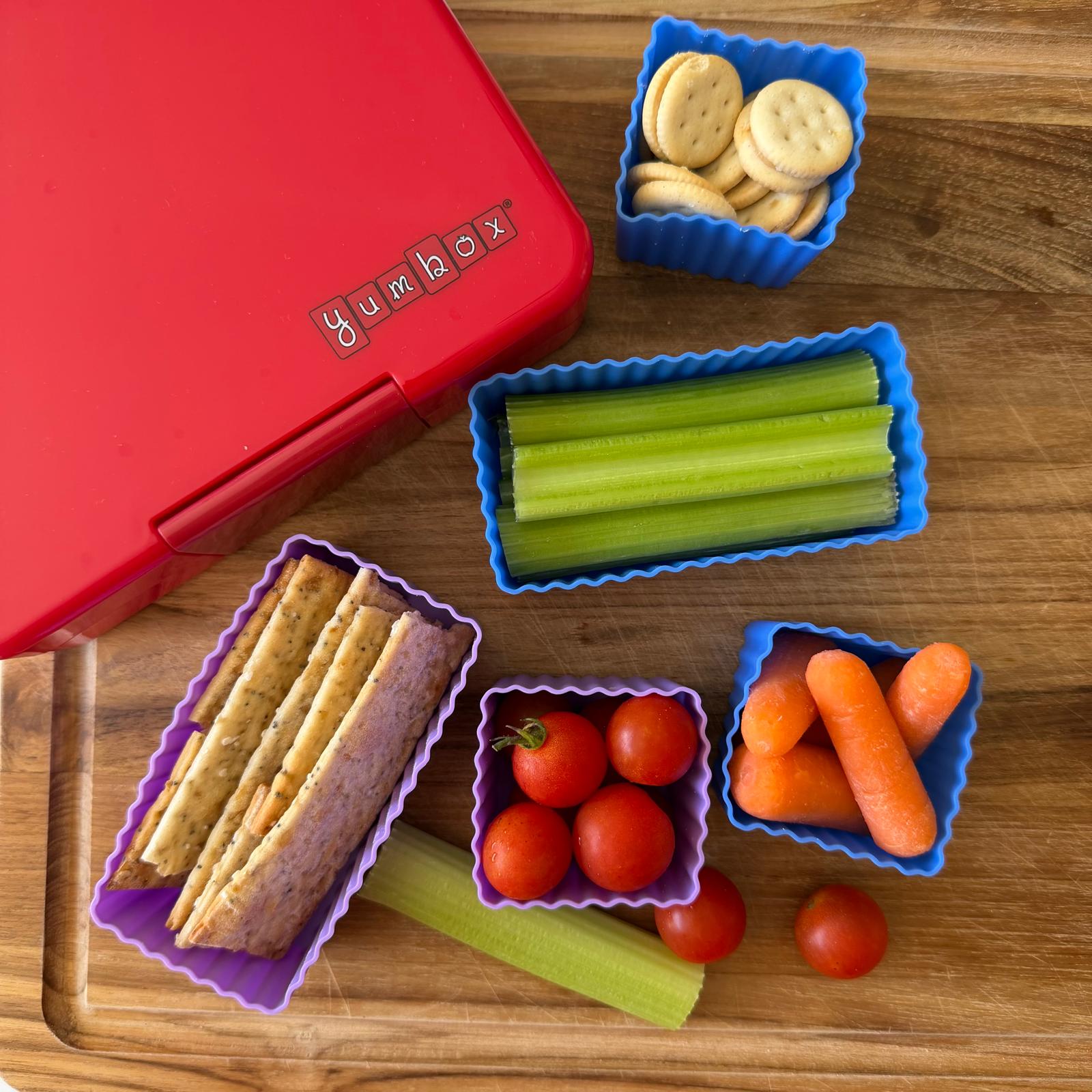 Yumbox Mini silikonové kelímky do boxu modré 3 ks
