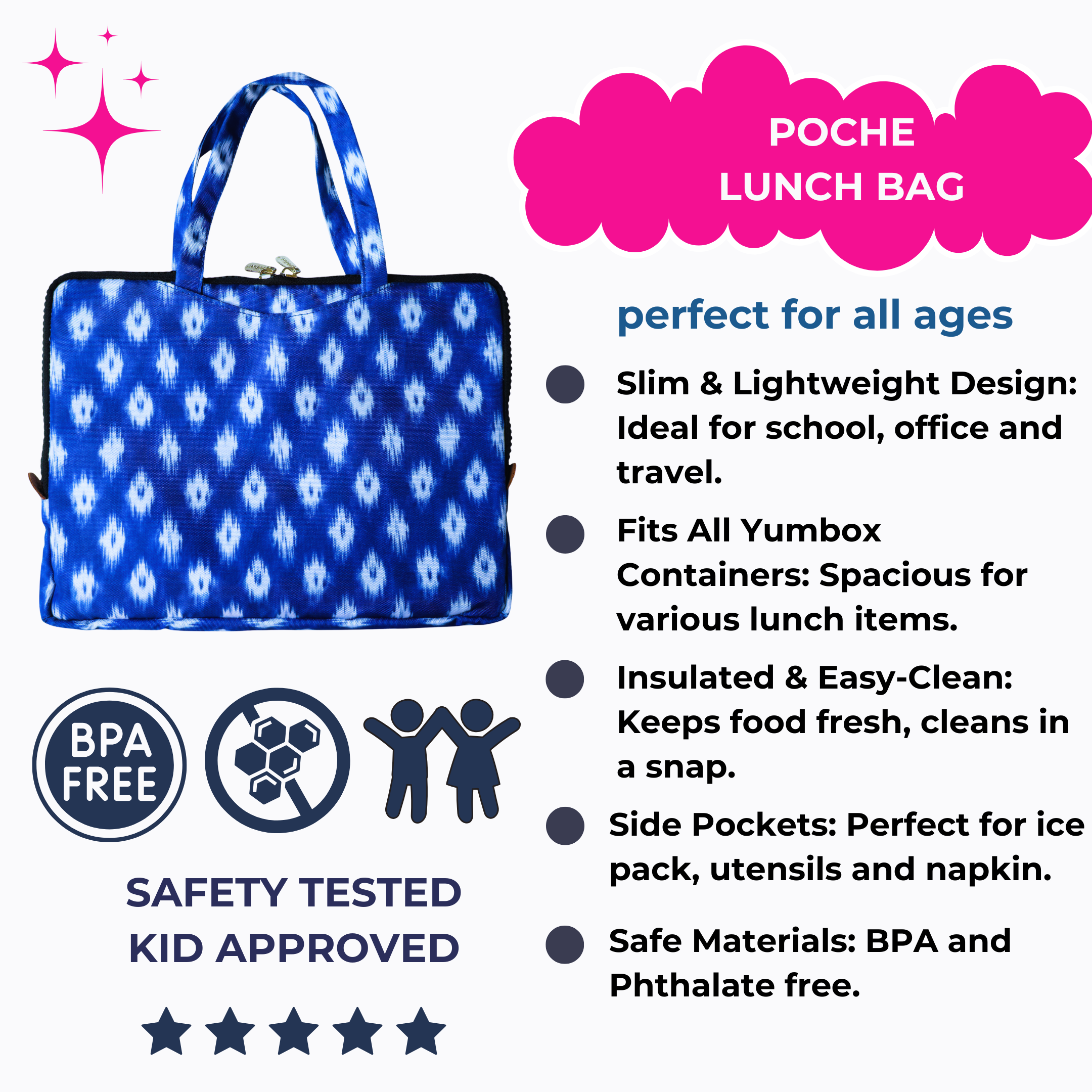 Yumbox Poche termoobal na box Ikat Blue