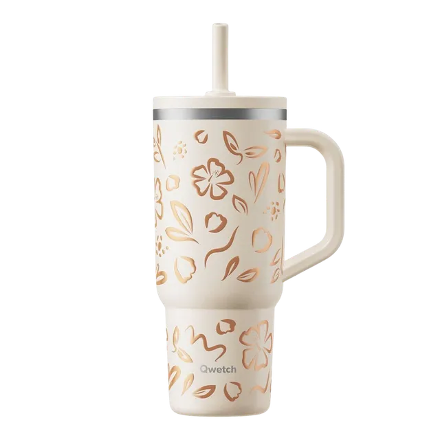 Qwetch Moani Travel Cup termohrnek 900 ml pískový nerez