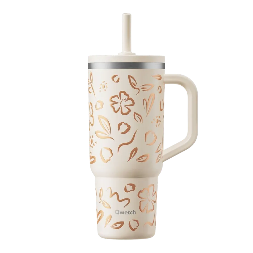 Qwetch Moani Travel Cup termohrnek 900 ml pískový nerez