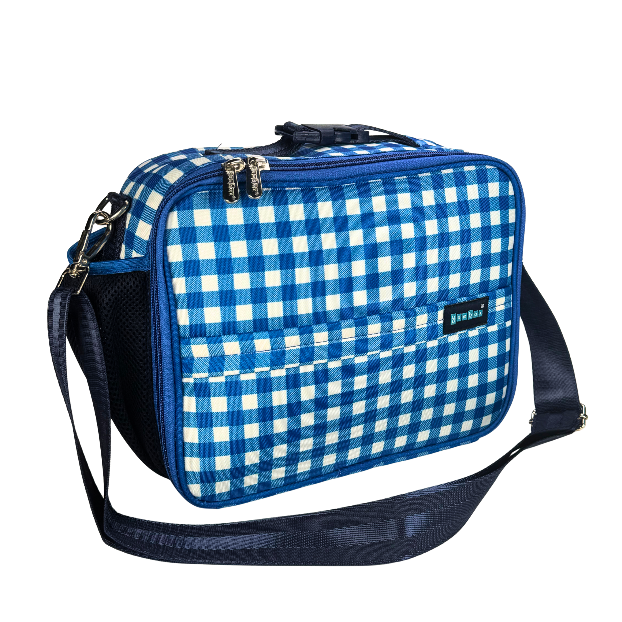 Yumbox Insulated Large Lunch Bag 3-Way Carry termo taška Vichy Blue