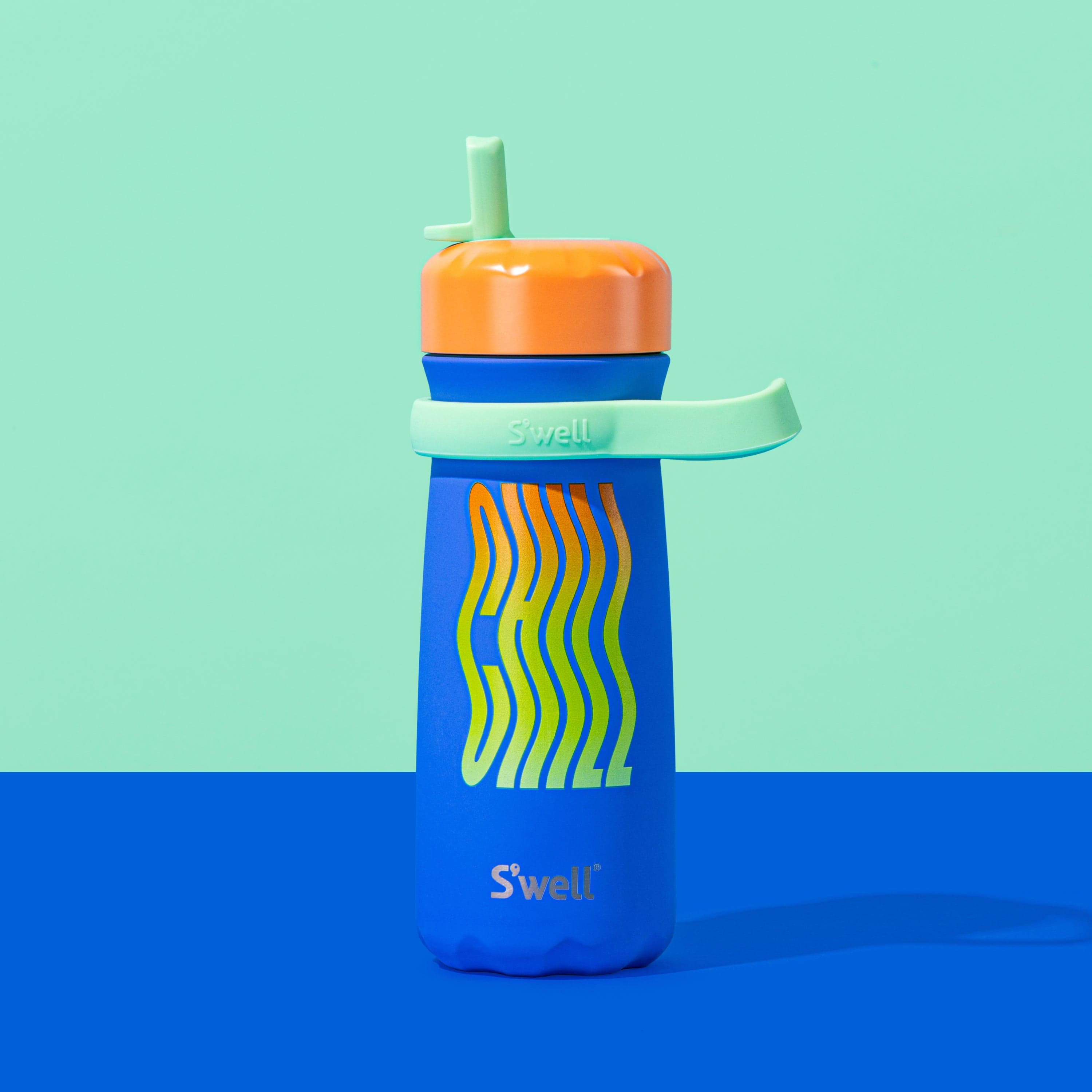 S'well Traveler termo lahev 473 ml modrá Flip Straw