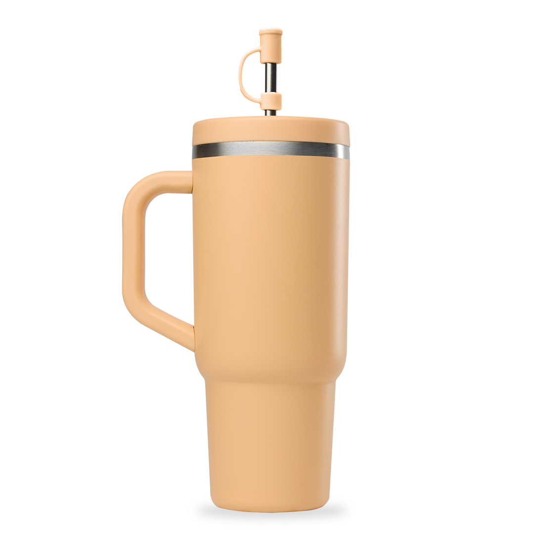 Qwetch Travel Cup termohrnek 900 ml pastel meruňka s brčkem