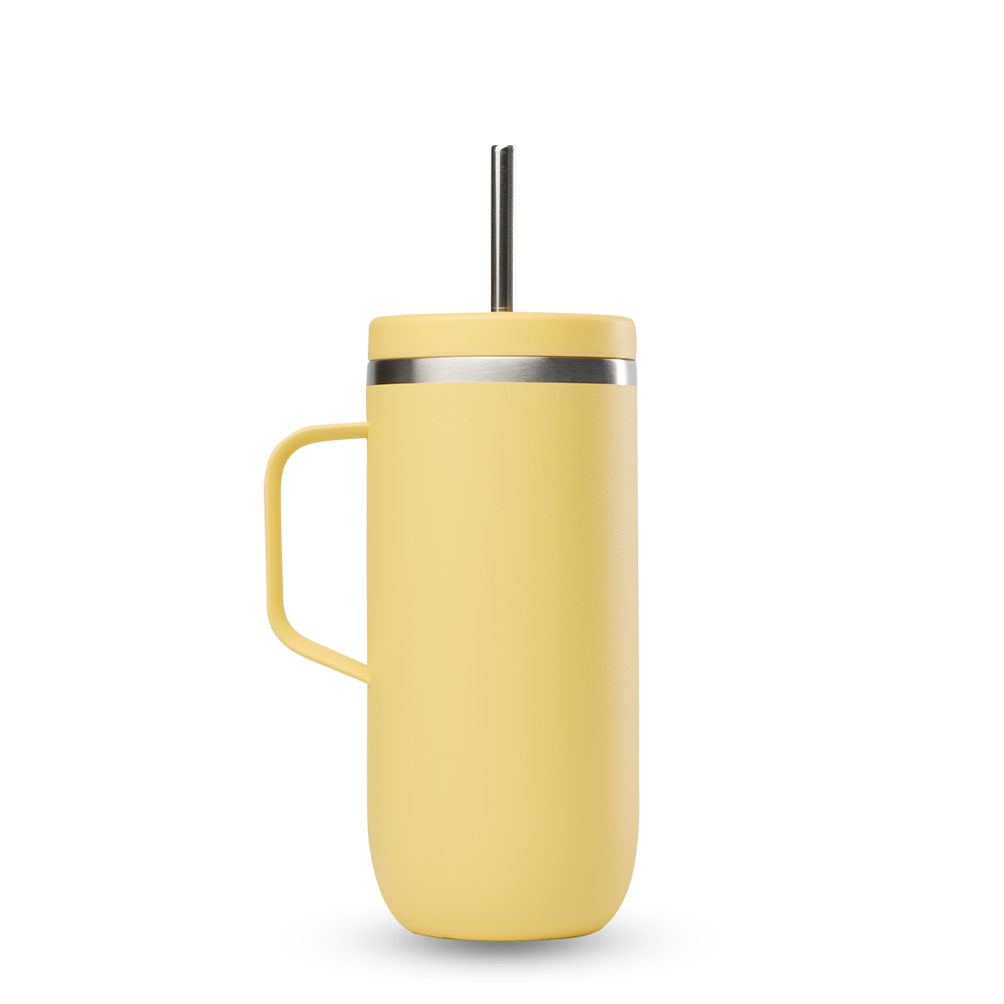 Qwetch Cold Cup termohrnek 600 ml pastel citron s brčkem