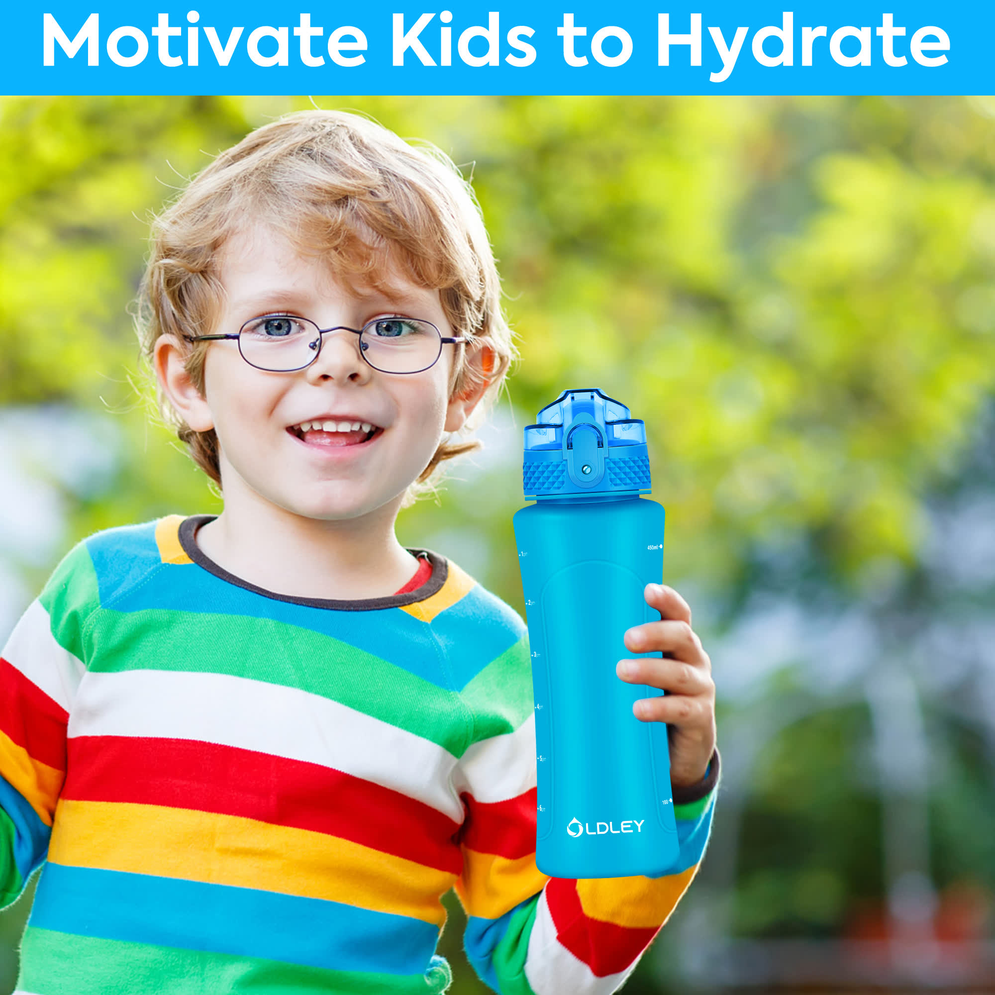 OLDLEY Kids láhev na vodu 443 ml modrá sportovní