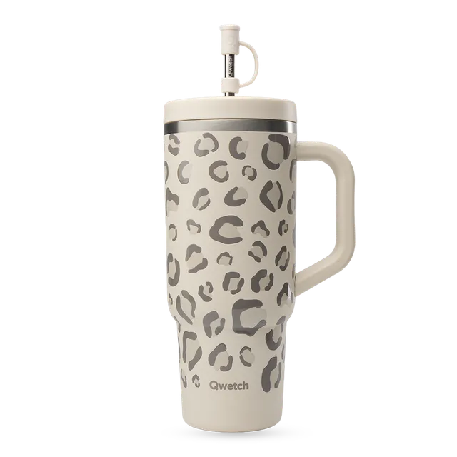 Qwetch Wild Travel Cup termohrnek Sable 900 ml leopard
