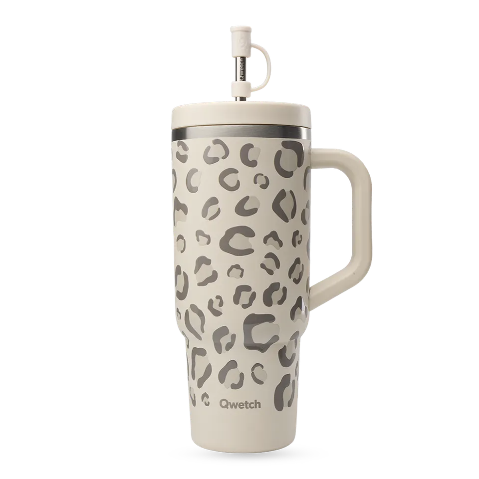 Qwetch Wild Travel Cup termohrnek Sable 900 ml leopard