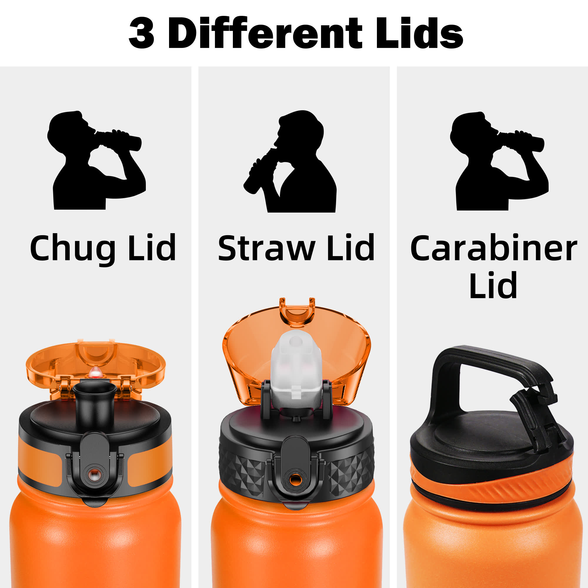 OLDLEY Outdoor 32oz velká láhev oranžová 3 víčka