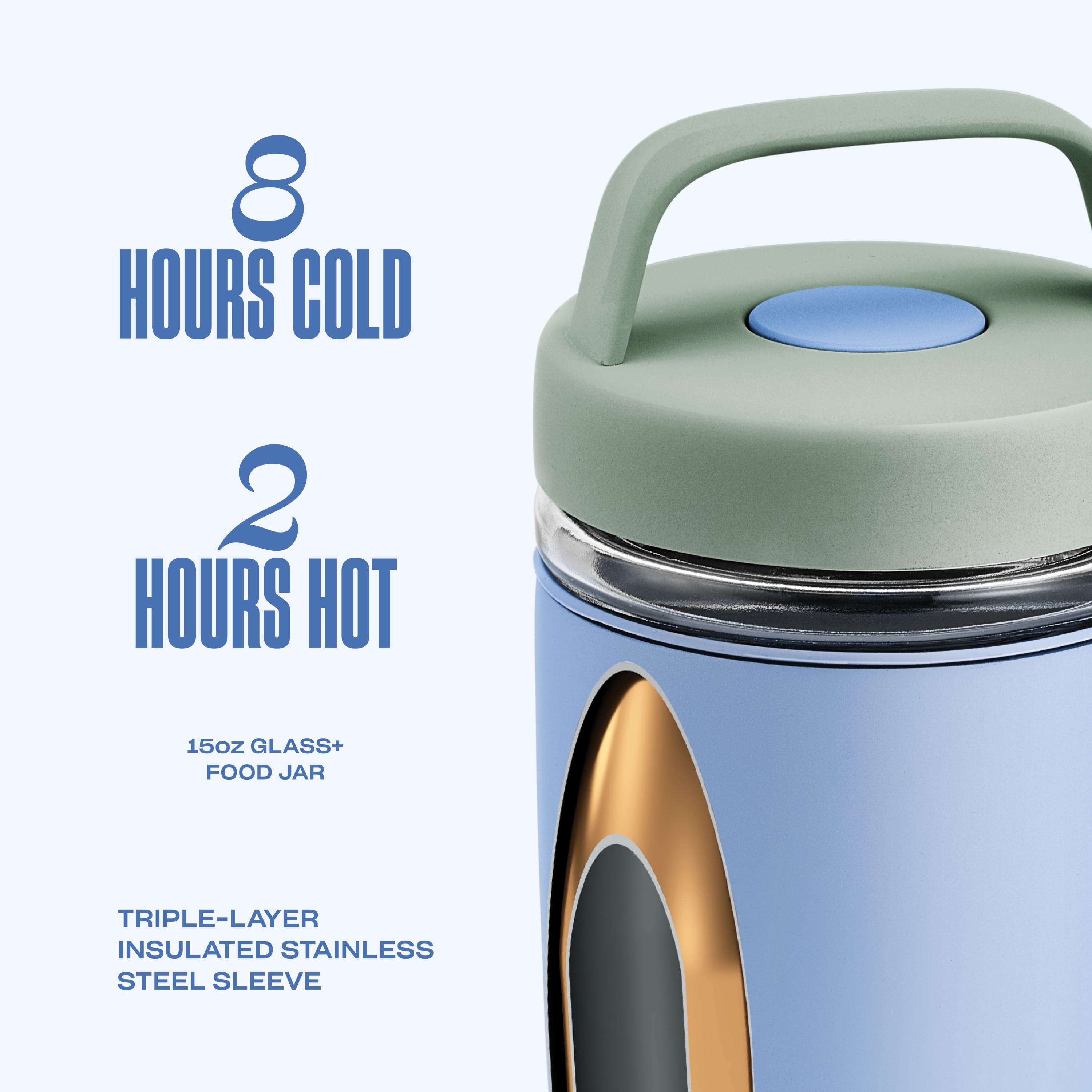 S'well Glass+ Food Jar dóza Chambray 15oz skleněná