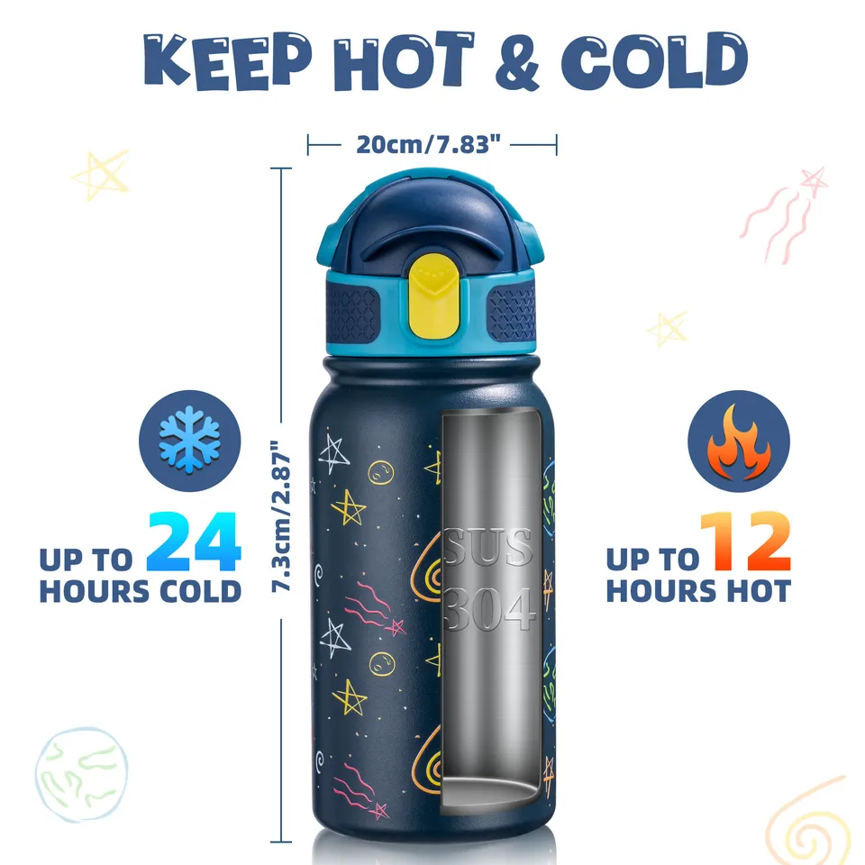 OLDLEY 12oz Kids Bottle termolahev Deep Blue Galaxy 350 ml