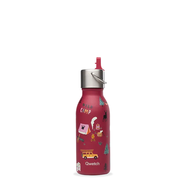 Qwetch Kids Yosemite bordó termoláhev 350 ml s brčkem