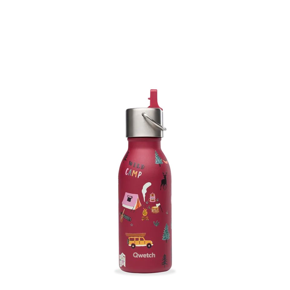 Qwetch Kids Yosemite bordó termoláhev 350 ml s brčkem