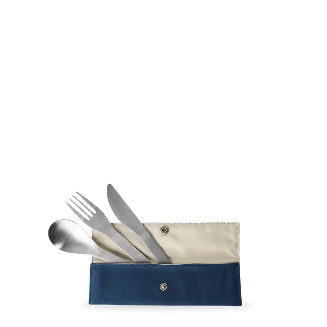 Qwetch sada 3 nerezových příborů Granite Bleu