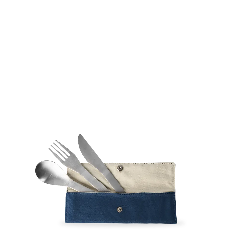 Qwetch sada 3 nerezových příborů Granite Bleu