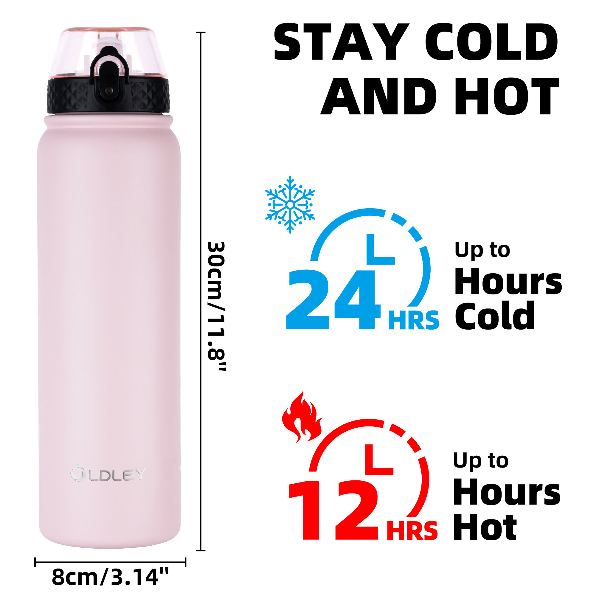 OLDLEY 32oz termoláhev Matte Pink 950ml nerez