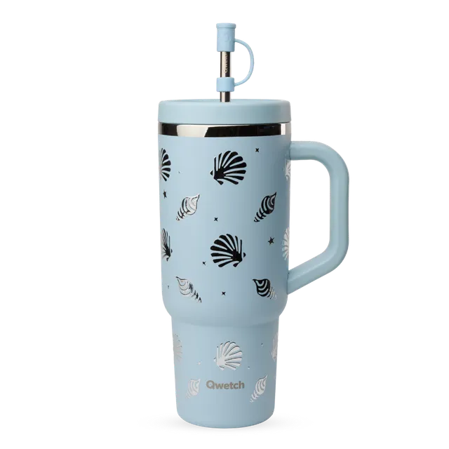 Qwetch Evasion Pastel Bleu termohrnek s brčkem 900 ml