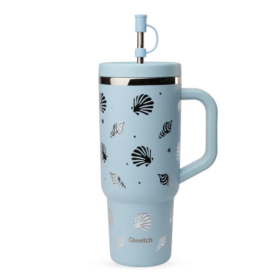 Qwetch Evasion Pastel Bleu termohrnek s brčkem 900 ml