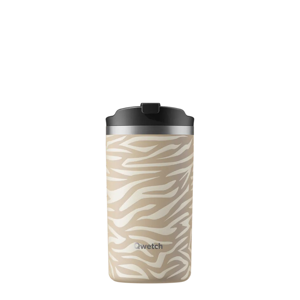 Qwetch Wild Zebra termohrnek 350 ml nerez