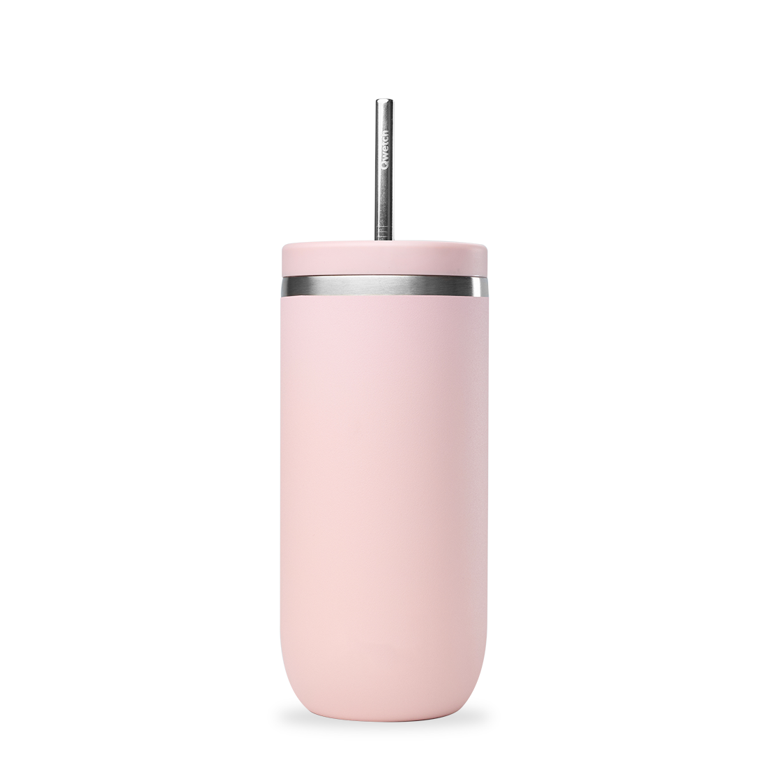 Qwetch Cold Cup termohrnek 600 ml růžový Pastel s brčkem