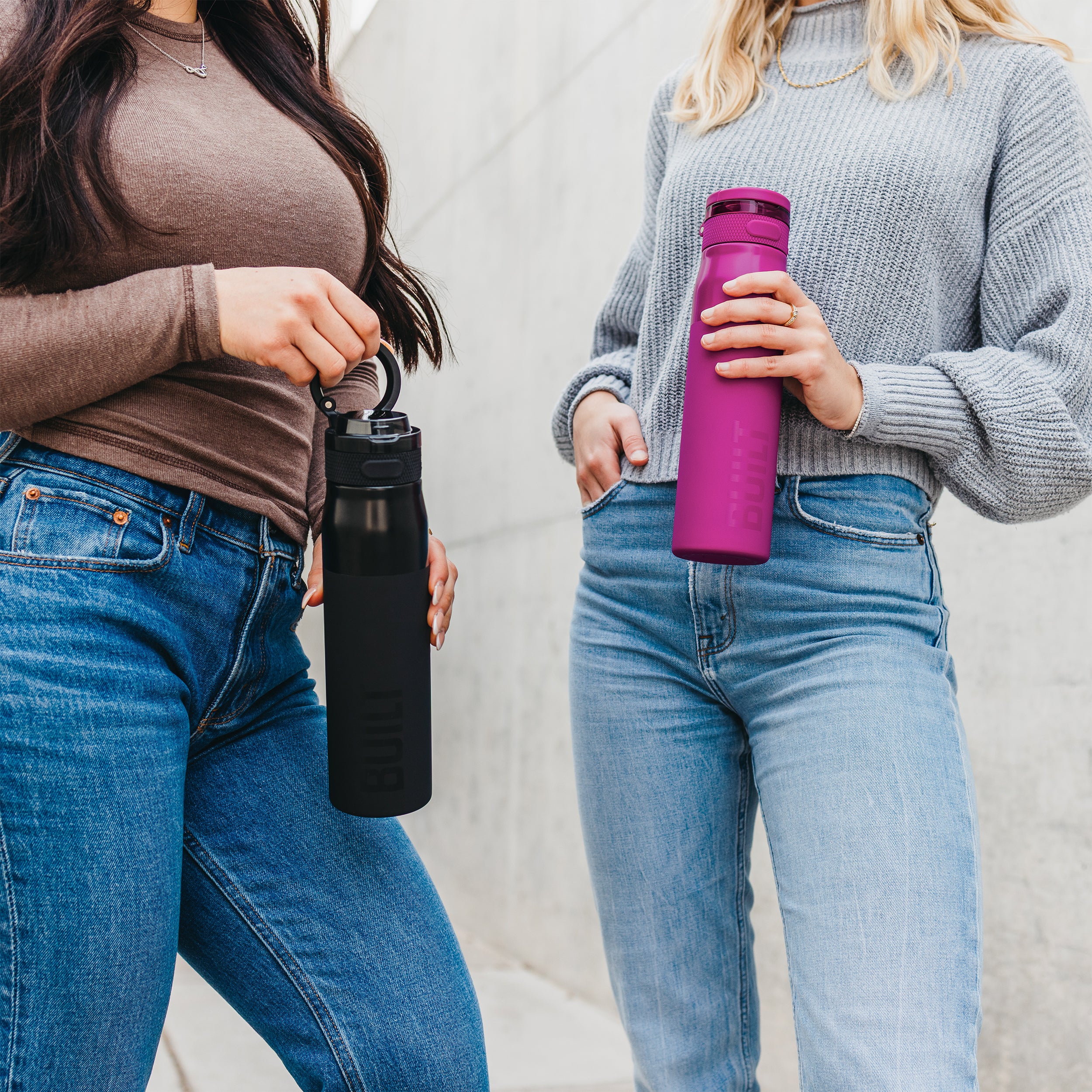 BUILT East Side Sport Bottle láhev 24oz Pink Plum nerez