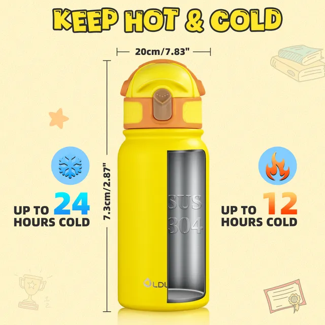 Oldley Kids termolahev 12oz Matte Yellow 350 ml basketbal