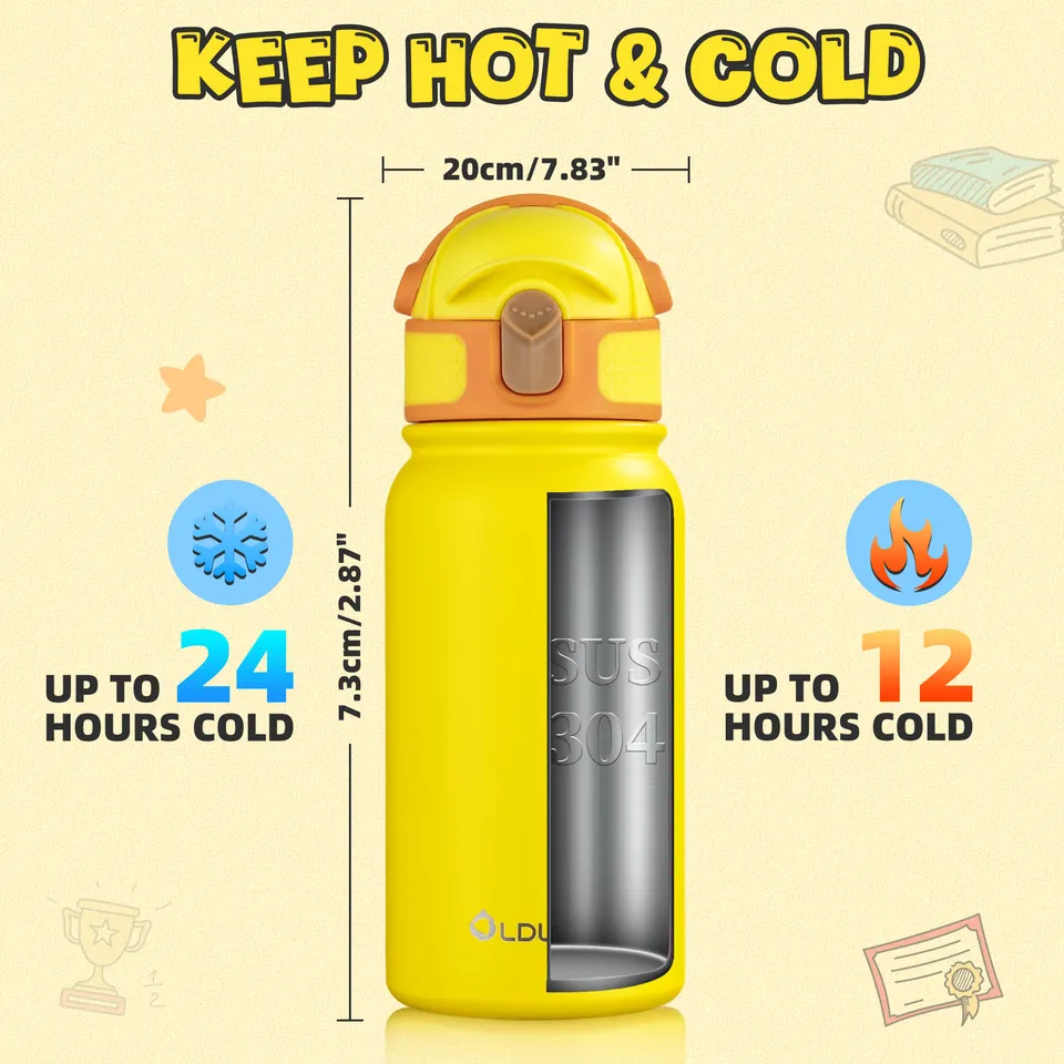 Oldley Kids termolahev 12oz Matte Yellow 350 ml basketbal