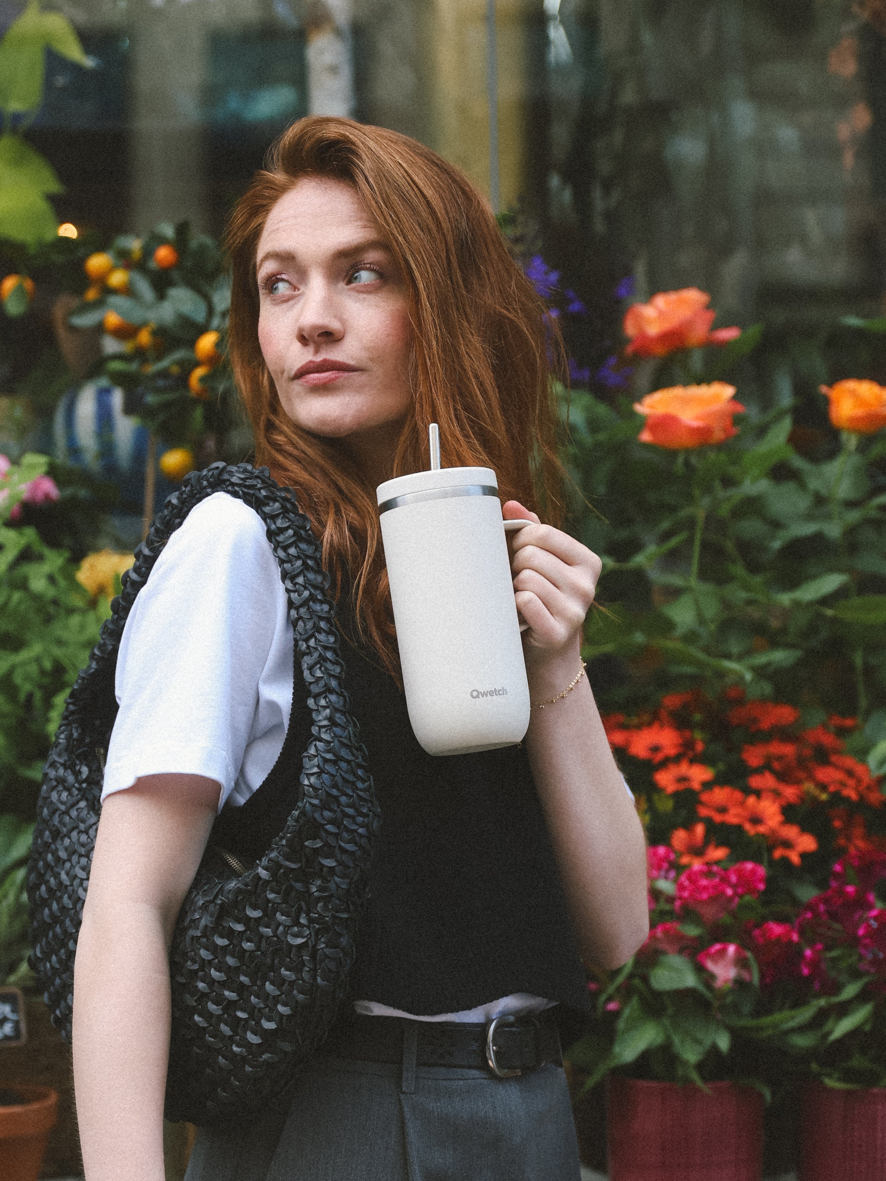Qwetch Cold Cup Matt Sable kelímek 600 ml s brčkem