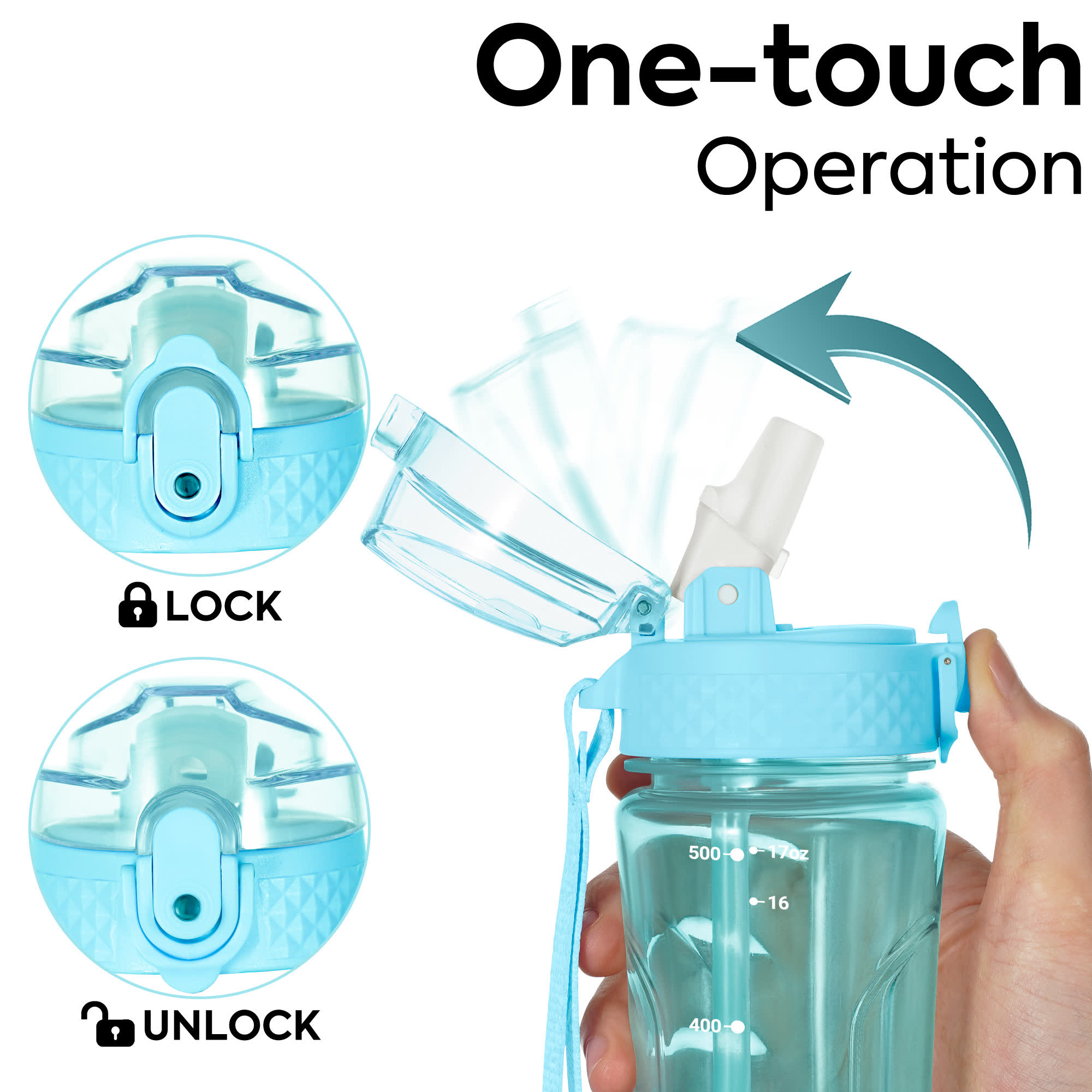 OLDLEY Kids sportovní láhev 450 ml modrá transparentní