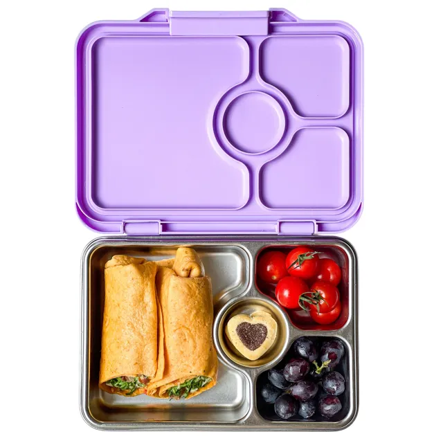 Yumbox Prêt nerezový bento box Lavande Purple 4 přihrádky