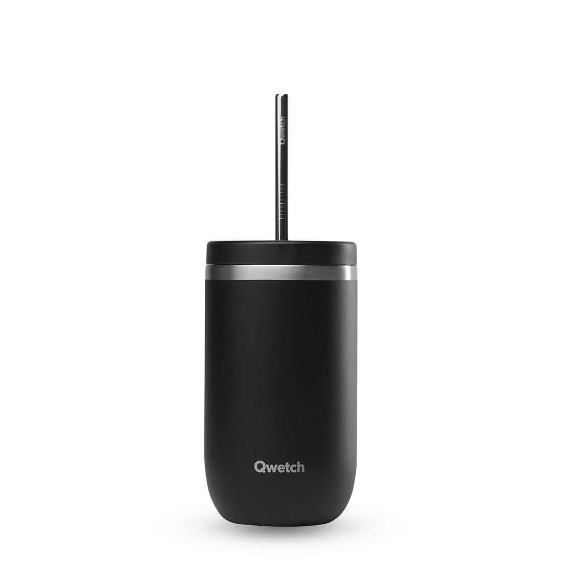 Qwetch Cold Cup Matt Noir termohrnek 470 ml s brčkem