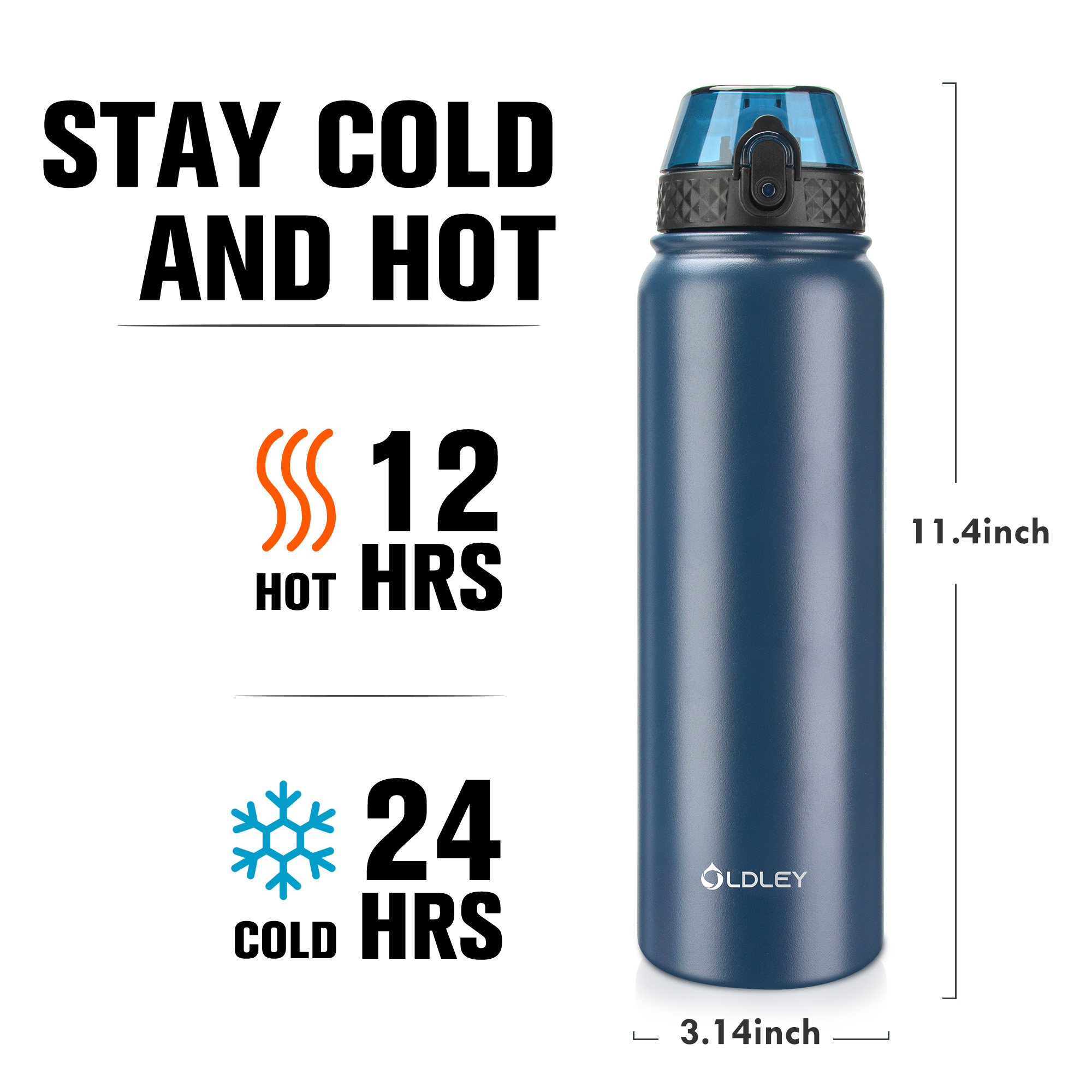OLDLEY 32oz termoláhev tmavě modro-černá nerez