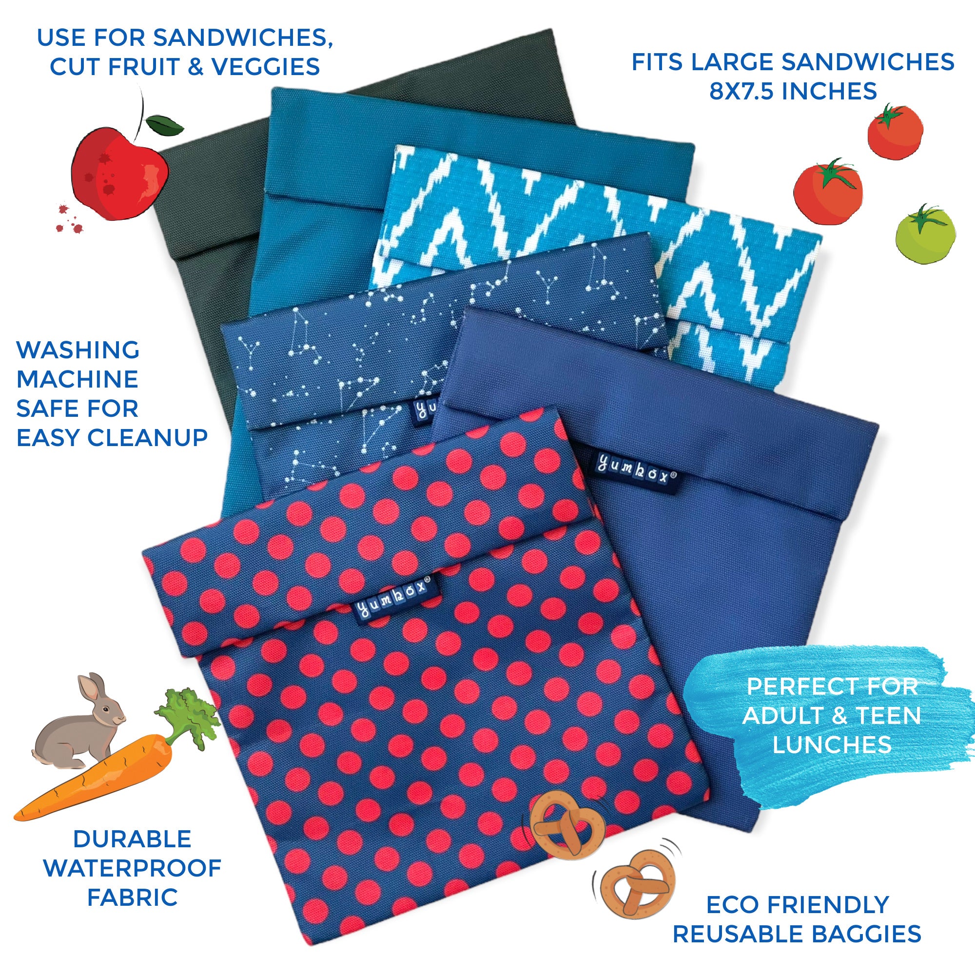 Yumbox sáček na svačinu izolovaný Sharks Blue