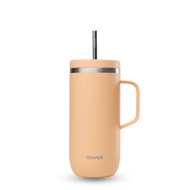 Qwetch Cold Cup Pastel Abricot termohrnek 600 ml s uchem
