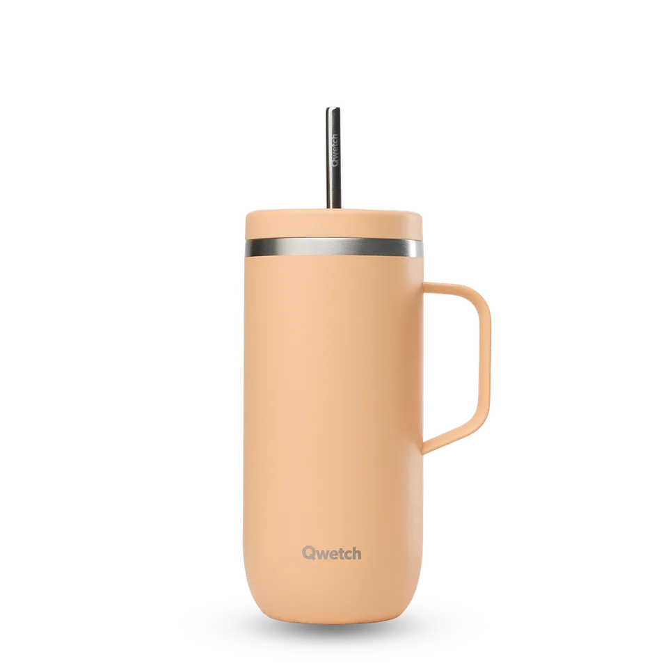 Qwetch Cold Cup Pastel Abricot termohrnek 600 ml s uchem