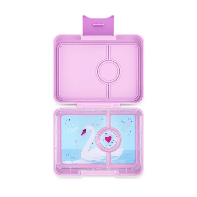 Yumbox Snack svačinový box Ami Purple Swan Tray 3 přihrádky